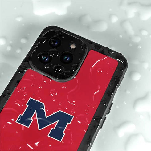 University of Mississippi Ole Miss Logo Red iPhone 15 Pro Waterproof Case